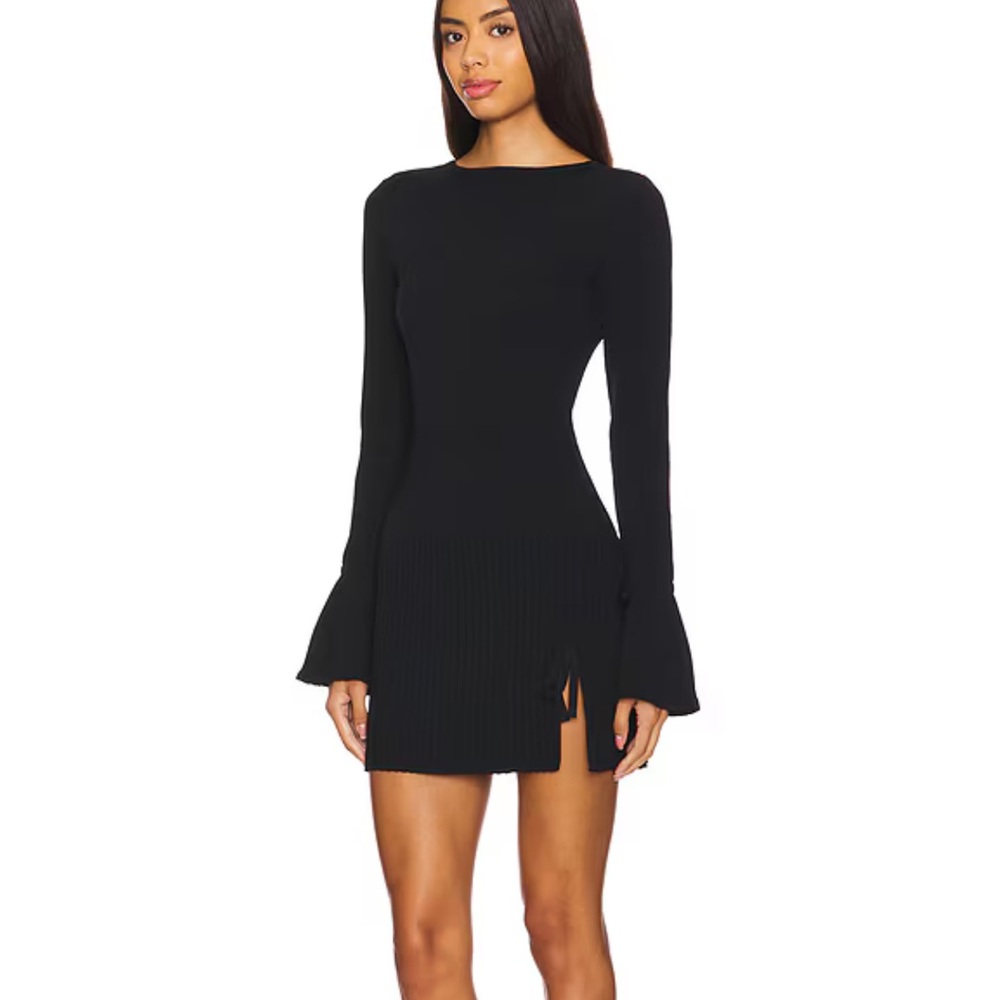 Elegant Black Long Sleeve Dress - Picture 3 of 4